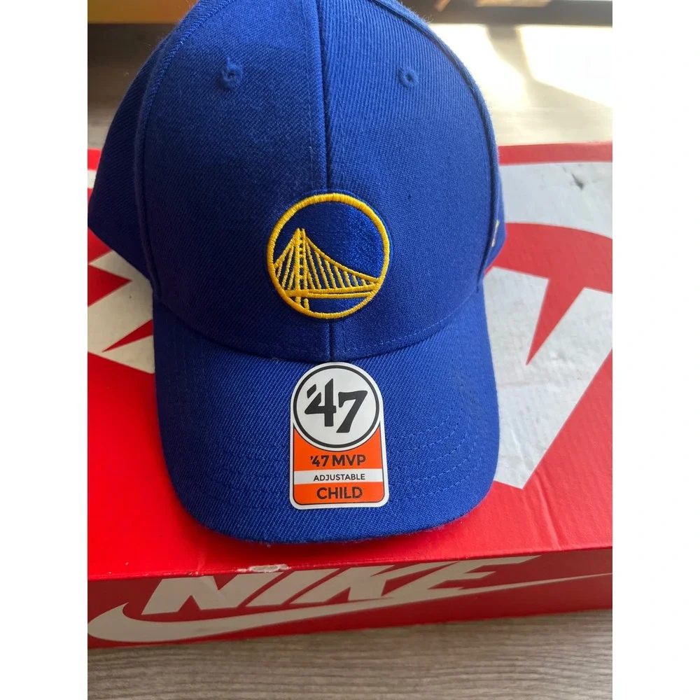 NWT '47 Brand Youth Golden State Warriors Royal Blue Adjustable Hat